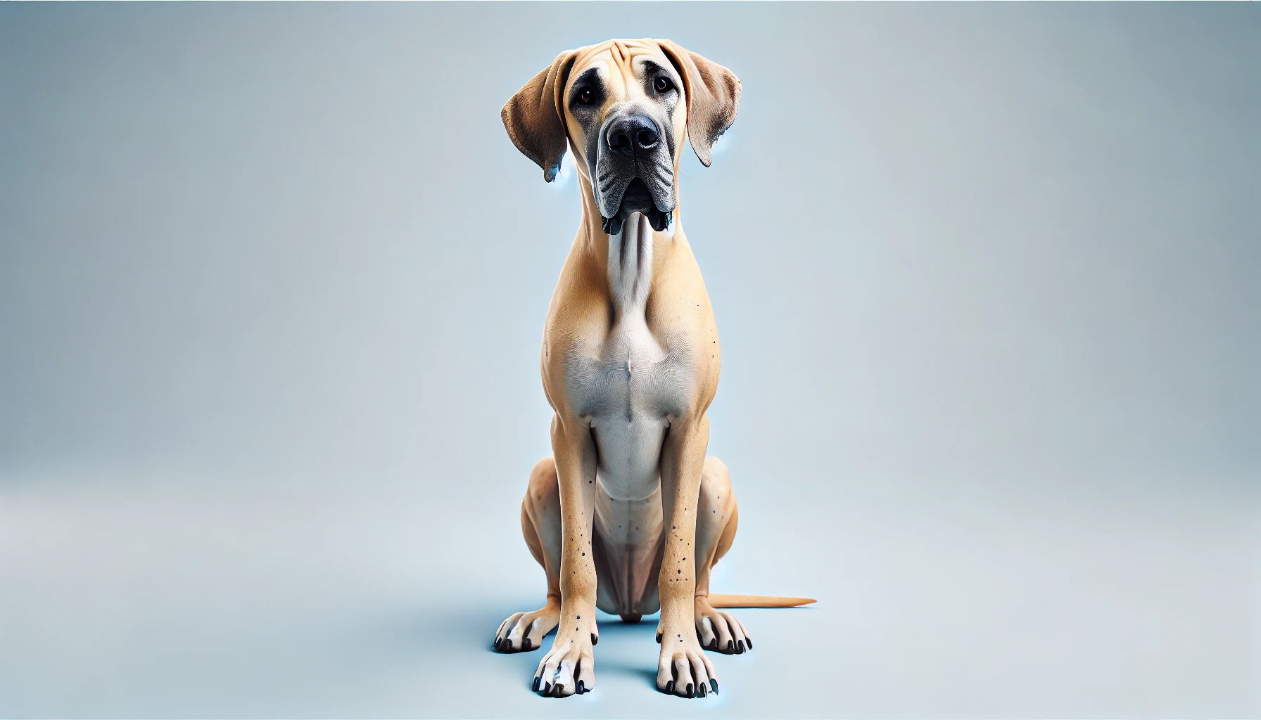 A Fawn Great Dane Sat Waiting For A Treat